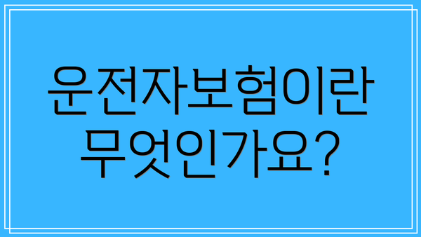 운전자보험이란 무엇인가요?