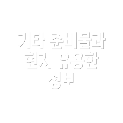 기타 준비물과 현지 유용한 정보