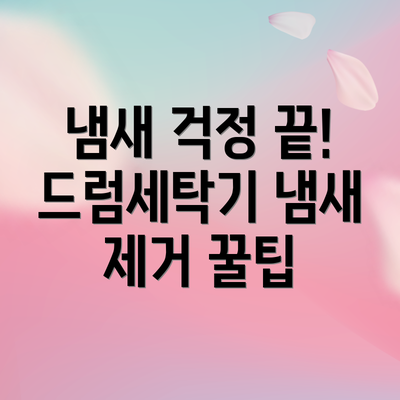 냄새 걱정 끝! 드럼세탁기 냄새 제거 꿀팁