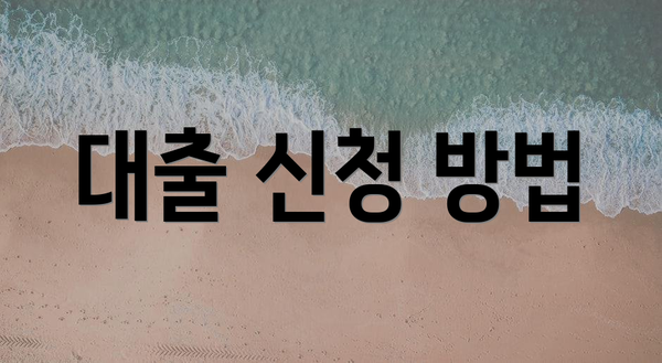 대출 신청 방법