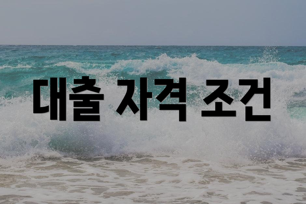 대출 자격 조건