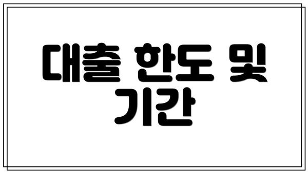 대출 한도 및 기간