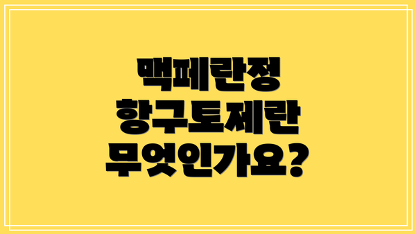 맥페란정 항구토제란 무엇인가요?
