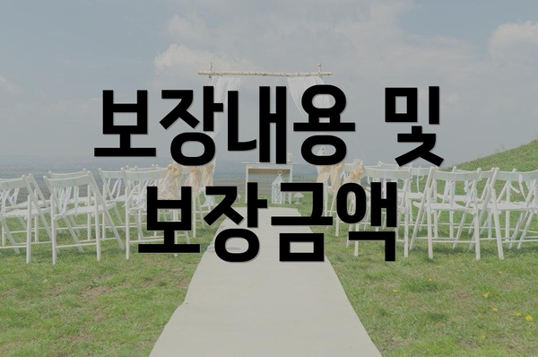 보장내용 및 보장금액