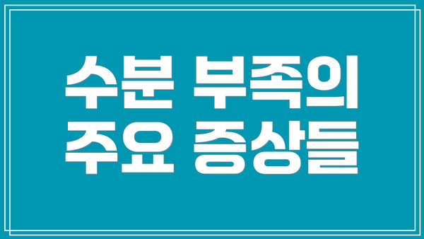 수분 부족의 주요 증상들