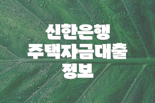 신한은행 주택자금대출 정보
