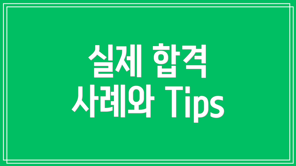 실제 합격 사례와 Tips