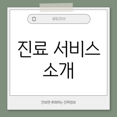 진료 서비스 소개