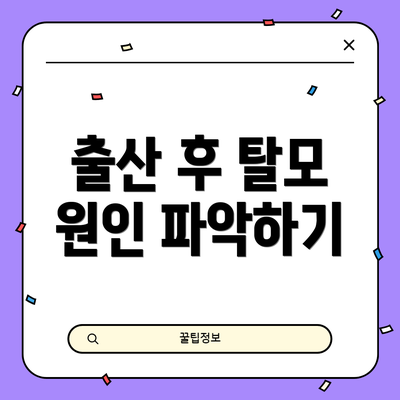 출산 후 탈모 원인 파악하기