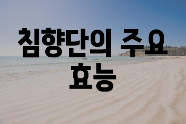 침향단의 주요 효능