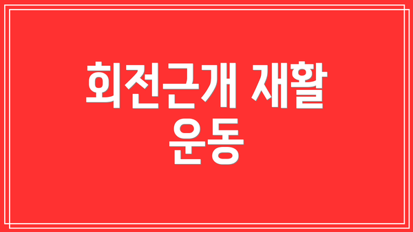 회전근개 재활 운동