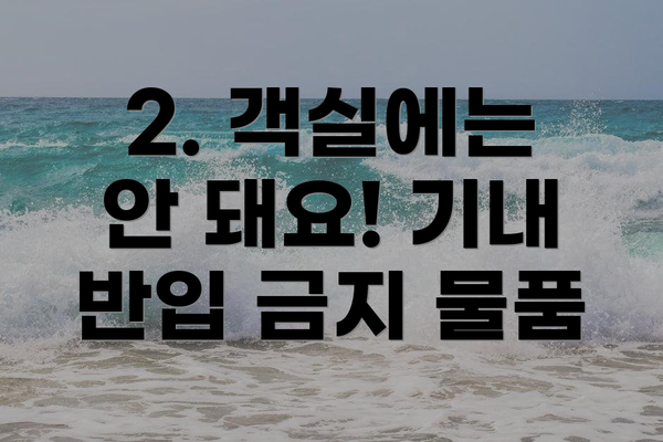 2. 객실에는 안 돼요! 기내 반입 금지 물품