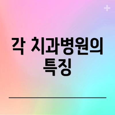 각 치과병원의 특징