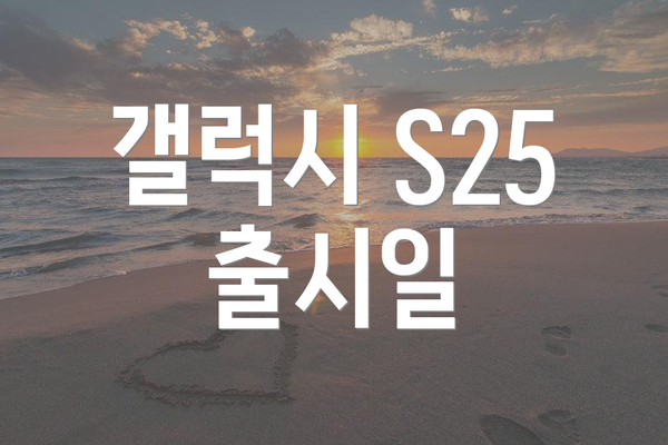 갤럭시 S25 출시일