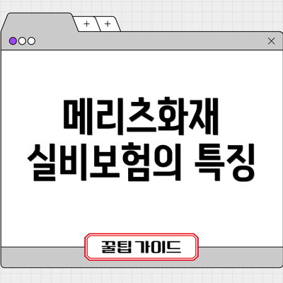 메리츠화재 실비보험의 특징