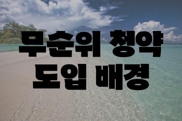 무순위 청약 도입 배경