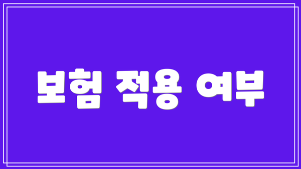 보험 적용 여부