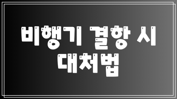 비행기 결항 시 대처법