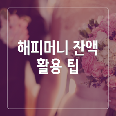 해피머니 잔액 활용 팁