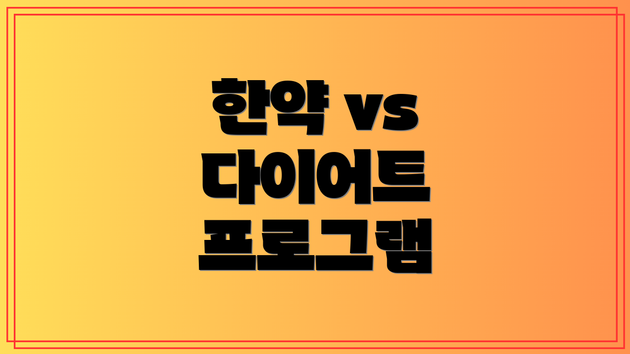 한약 vs 다이어트 프로그램
