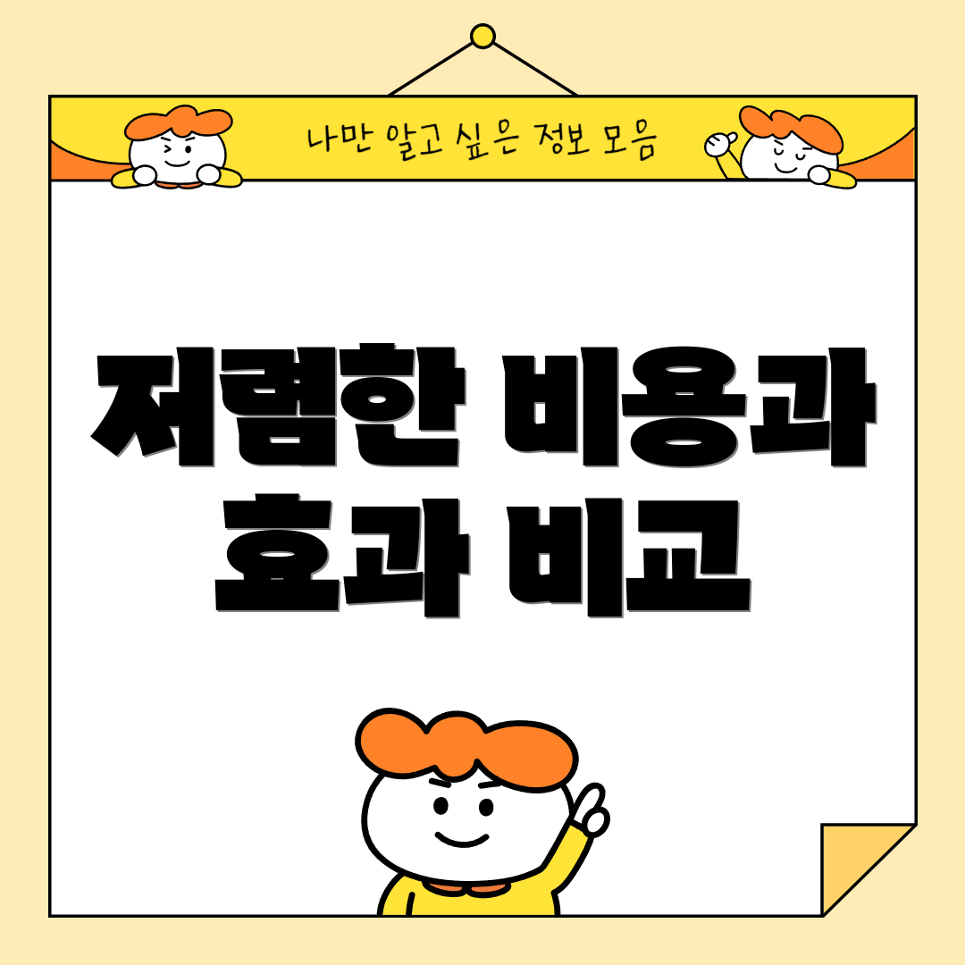 저렴한 비용과 효과 비교