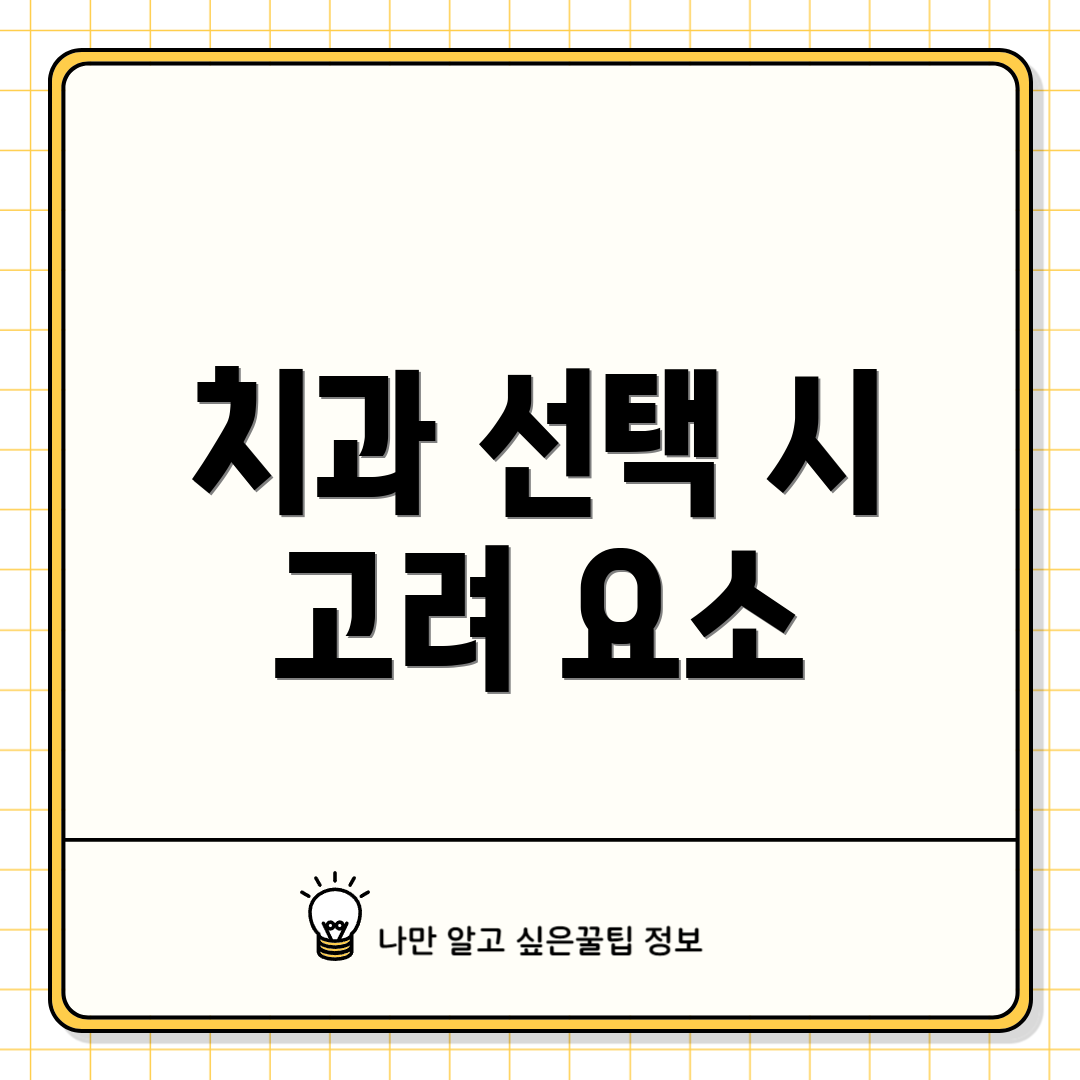 치과 선택 시 고려 요소