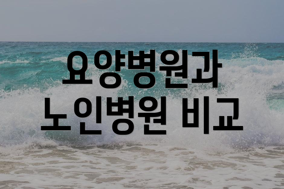 요양병원과 노인병원 비교