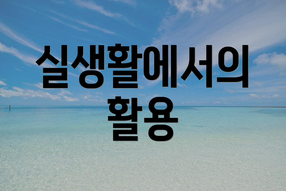 실생활에서의 활용