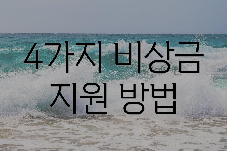 4가지 비상금 지원 방법