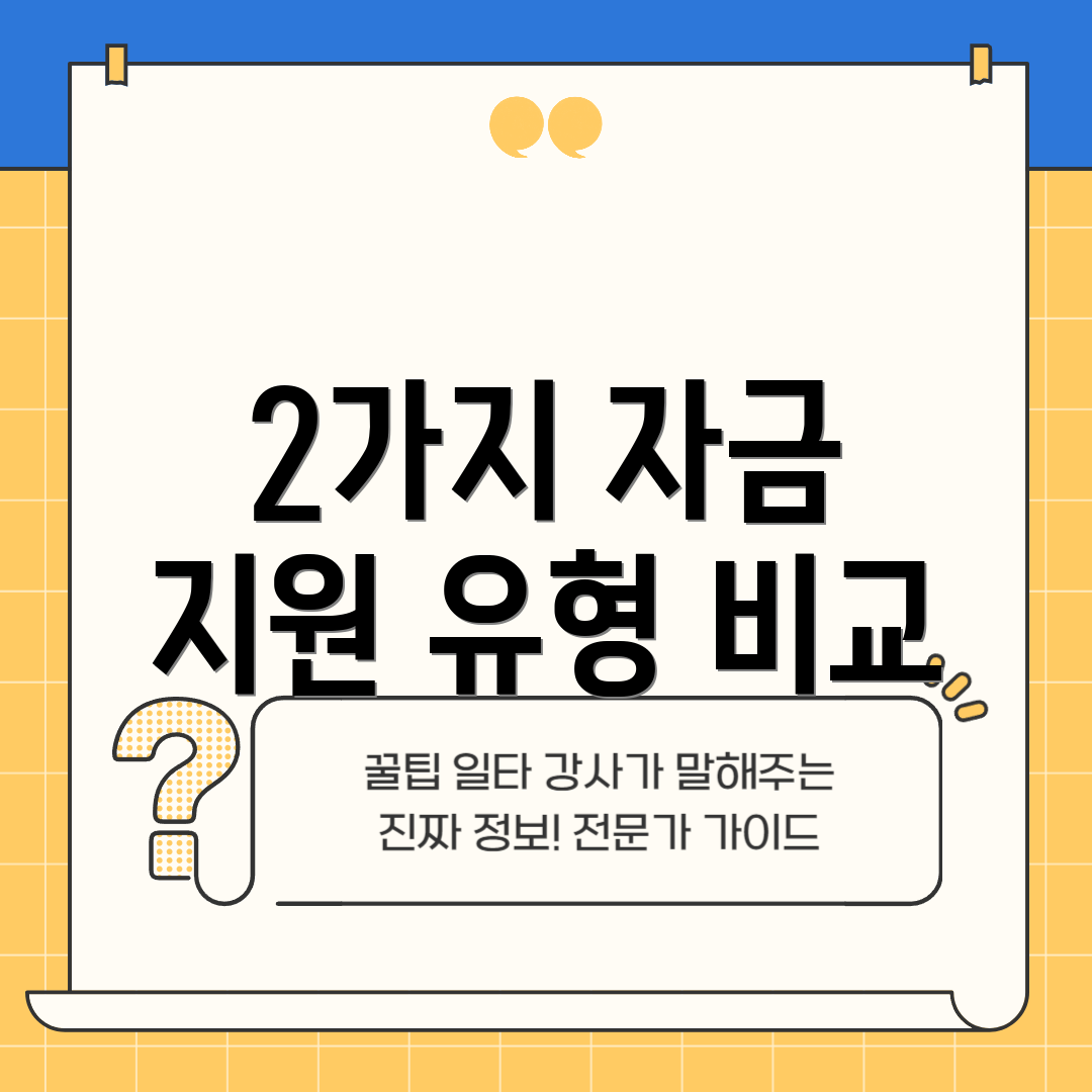 2가지 자금 지원 유형 비교