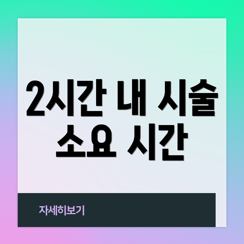 2시간 내 시술 소요 시간