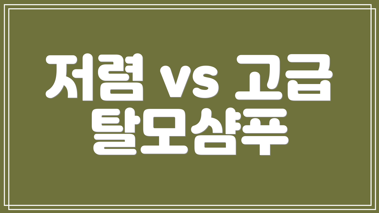저렴 vs 고급 탈모샴푸