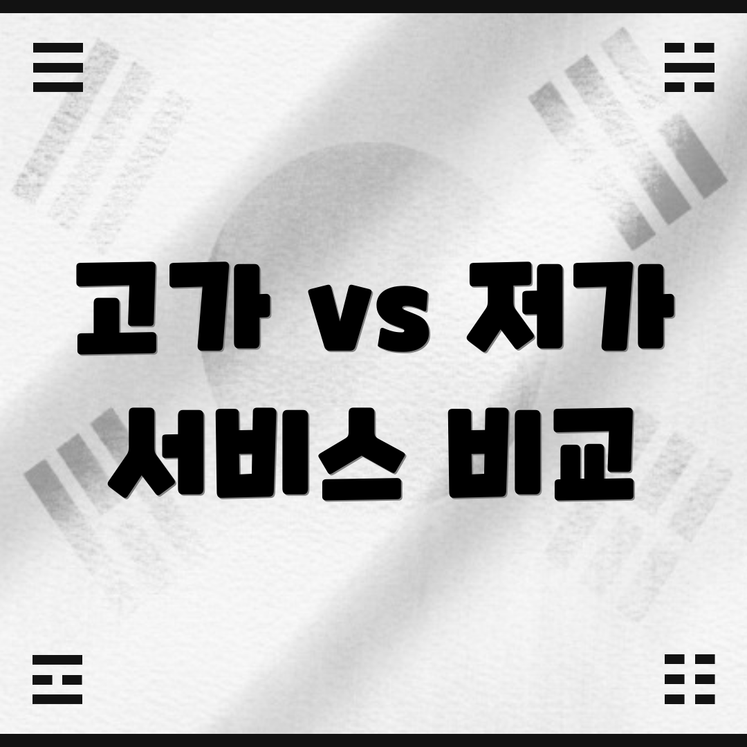 고가 vs 저가 서비스 비교