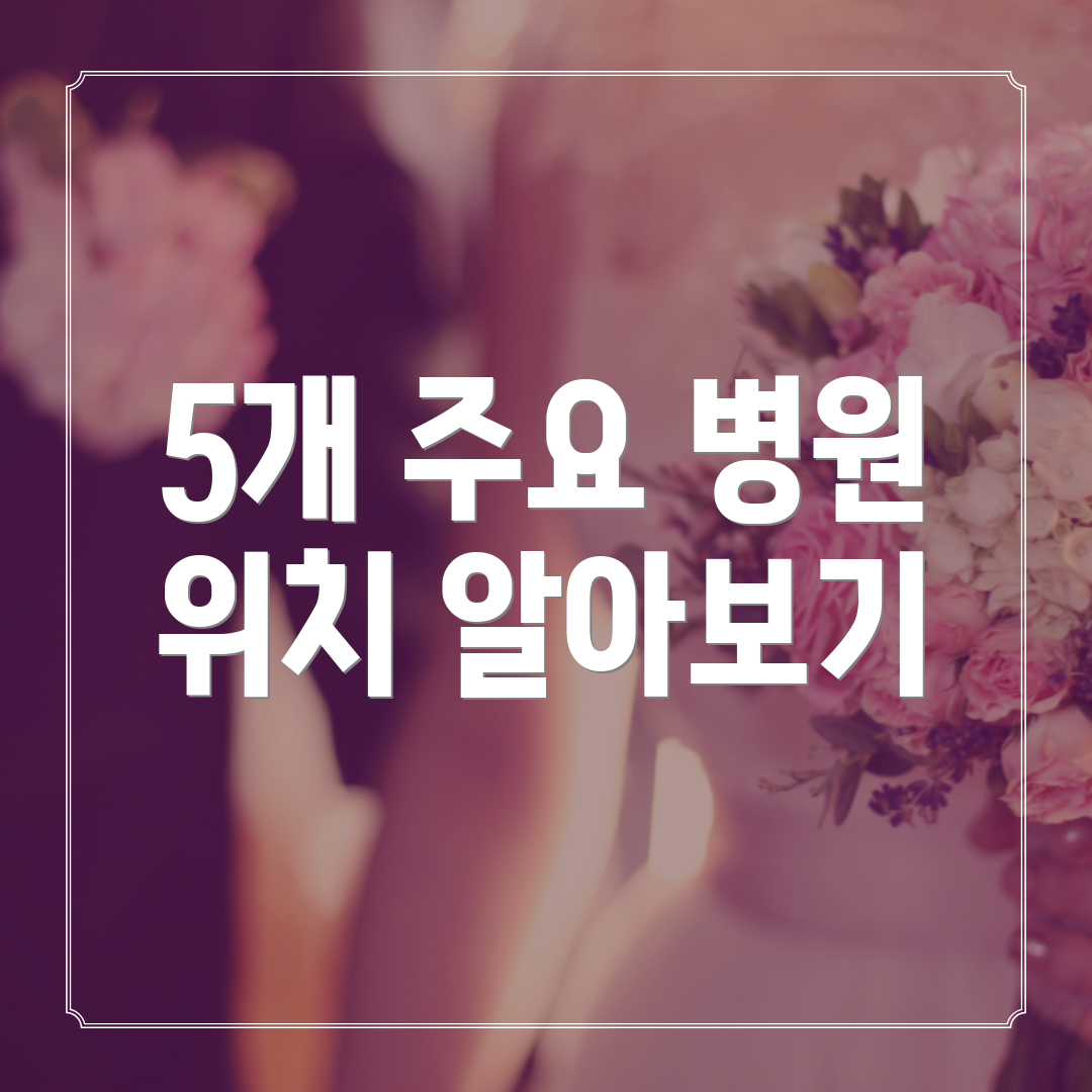 5개 주요 병원 위치 알아보기