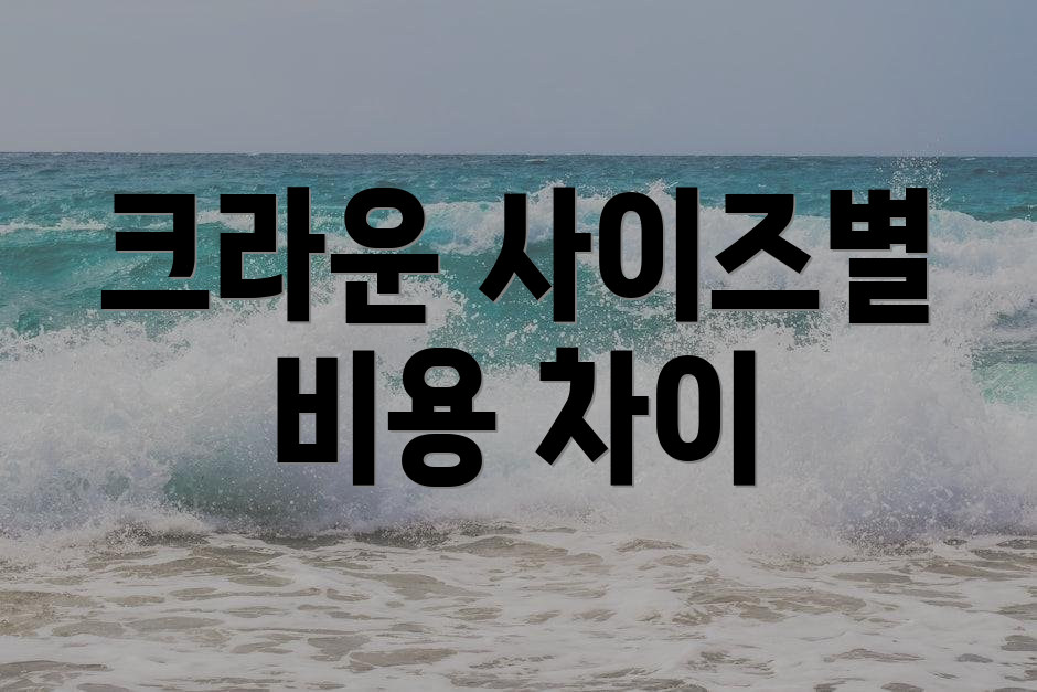 크라운 사이즈별 비용 차이