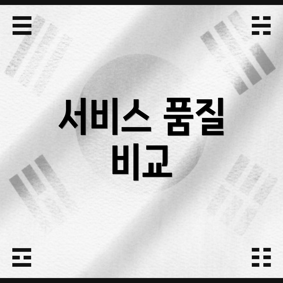 서비스 품질 비교