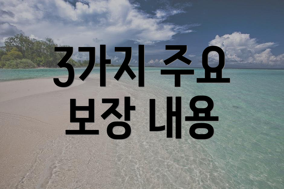 3가지 주요 보장 내용