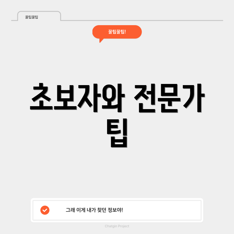 초보자와 전문가 팁