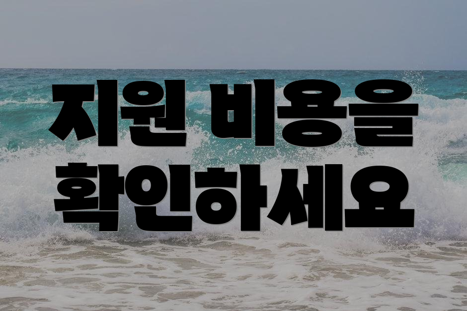 지원 비용을 확인하세요