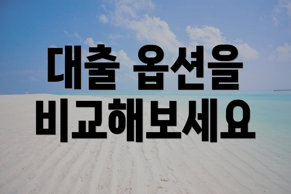 대출 옵션을 비교해보세요