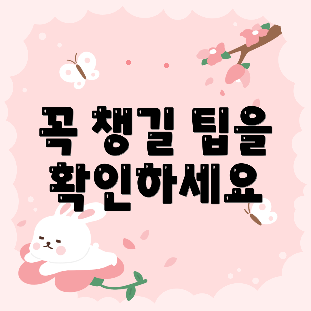 꼭 챙길 팁을 확인하세요