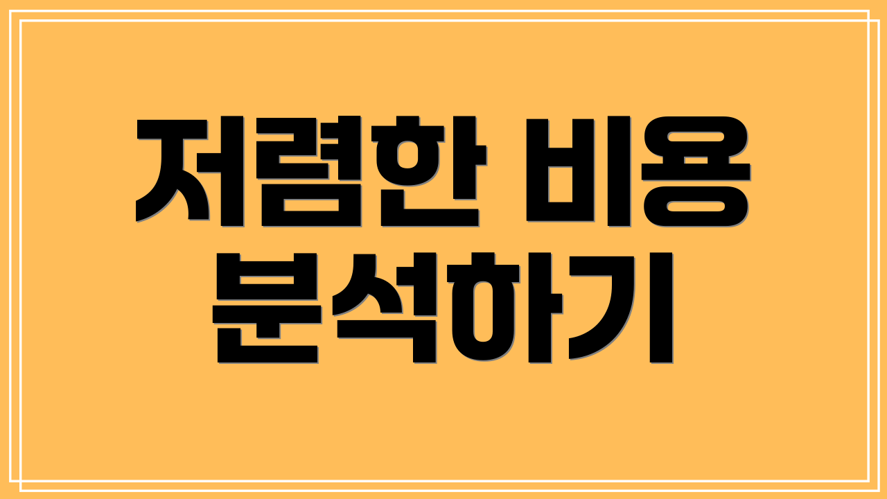 저렴한 비용 분석하기