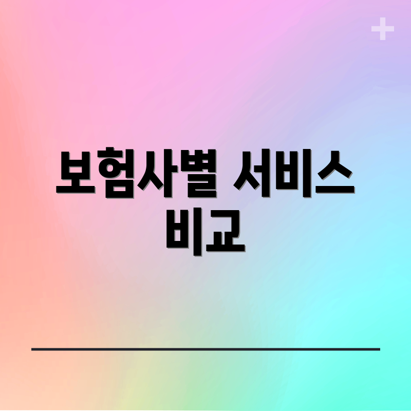 보험사별 서비스 비교