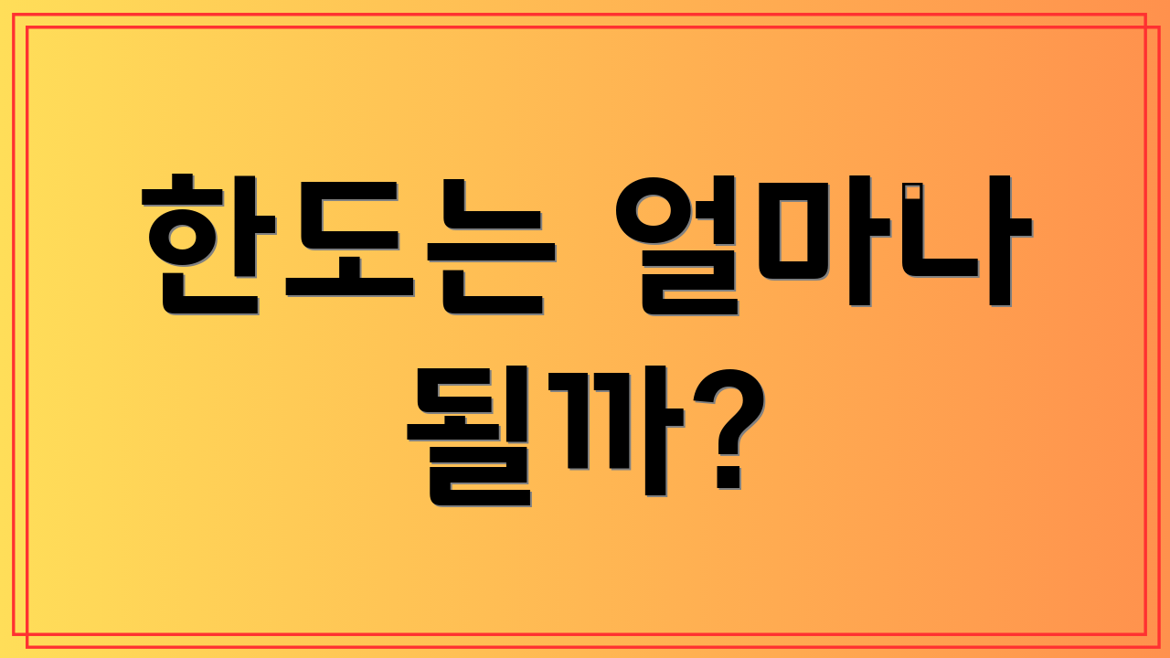 한도는 얼마나 될까?