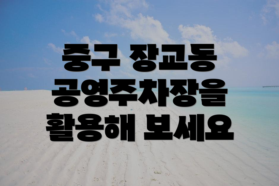 중구 장교동 공영주차장을 활용해 보세요