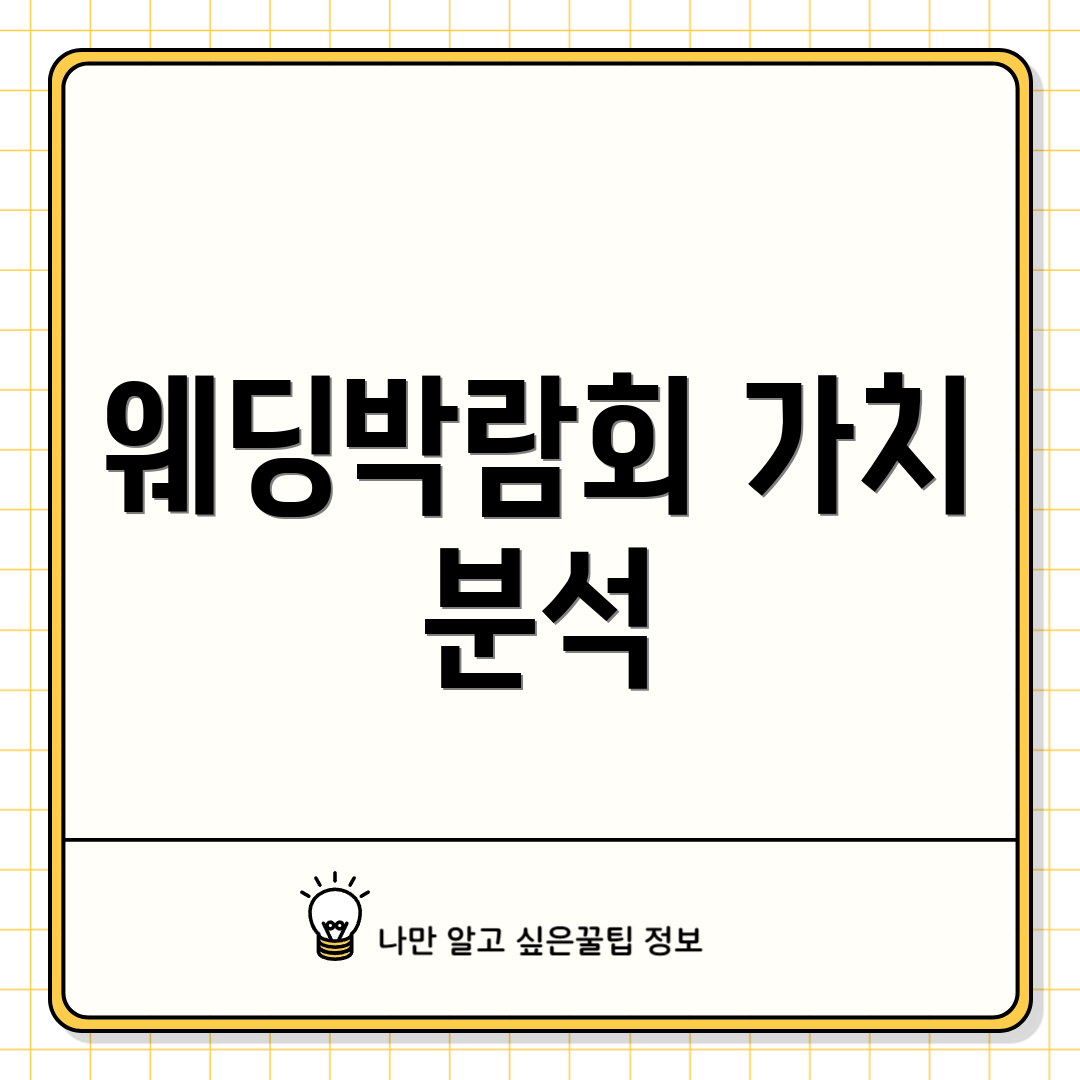 웨딩박람회 가치 분석