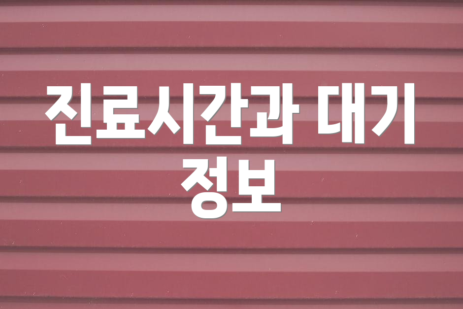 진료시간과 대기 정보