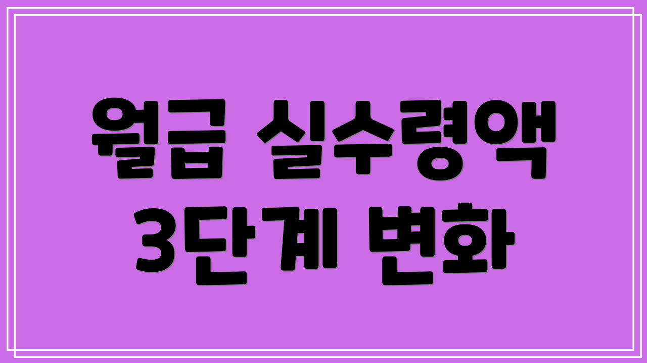 월급 실수령액 3단계 변화