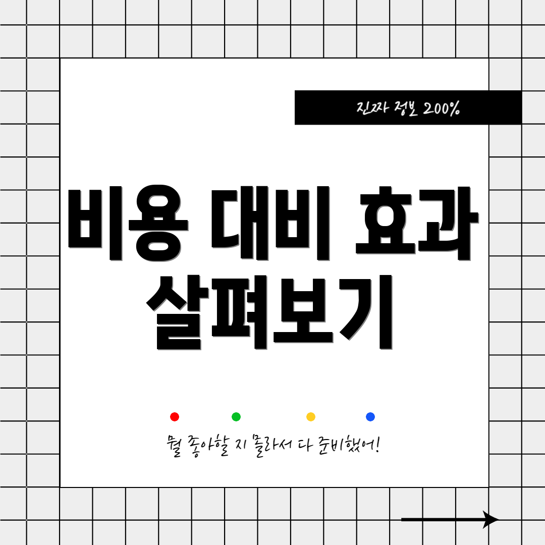 비용 대비 효과 살펴보기