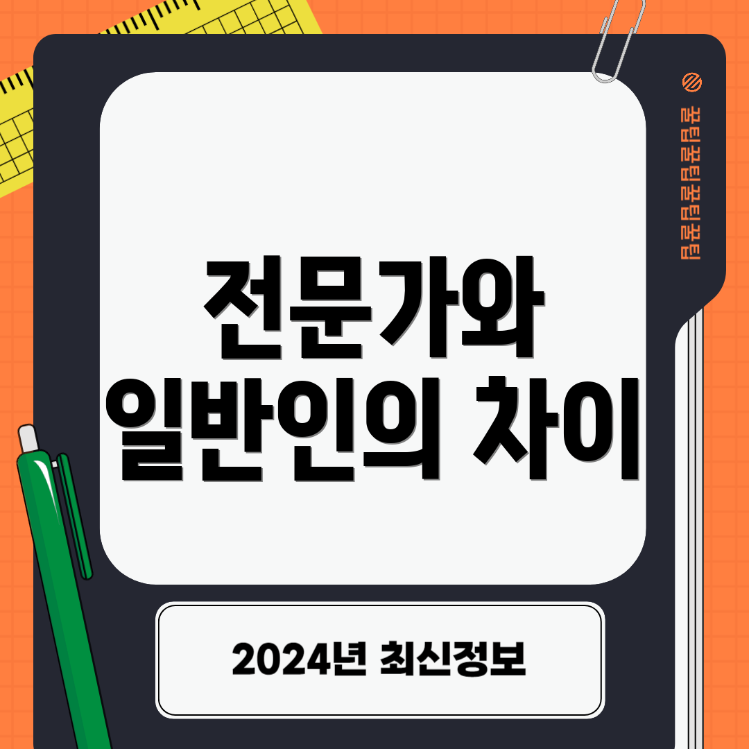 전문가와 일반인의 차이